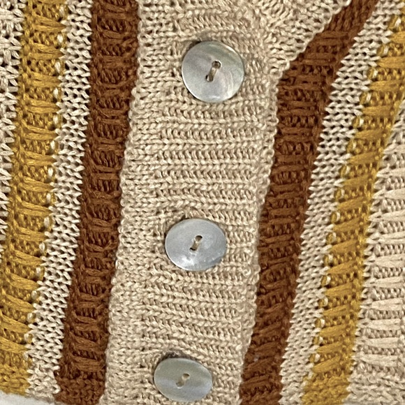 JOLIE & JOY by FCT with Love Striped Sweater Cropped Tank Button Front Sz XL - Picture 4 of 4